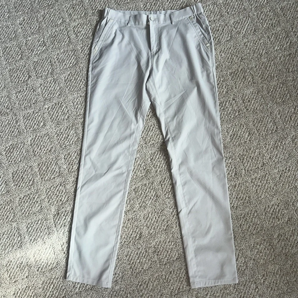 Jack Archer Pants Mens 33x34 Stone  Jetsetter Tech Chino Slim Tapered Leg EUC